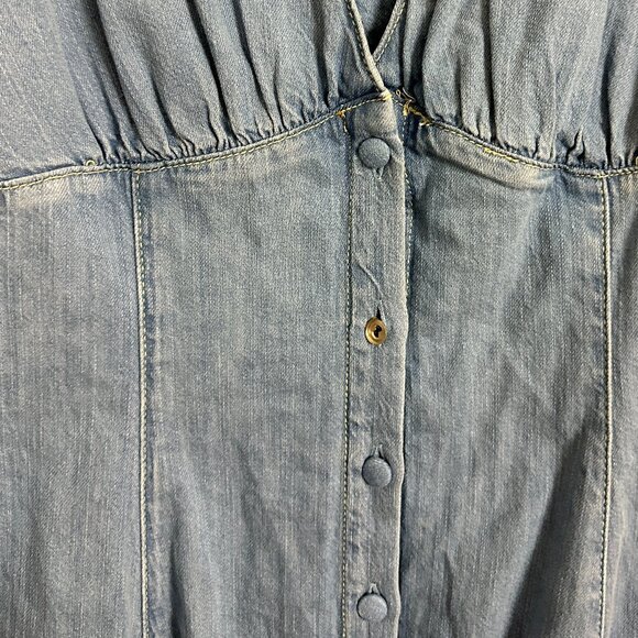 REFORMATION Sebastien Denim Midi Dress in Savannah Size US 6 NWT - Picture 10 of 12